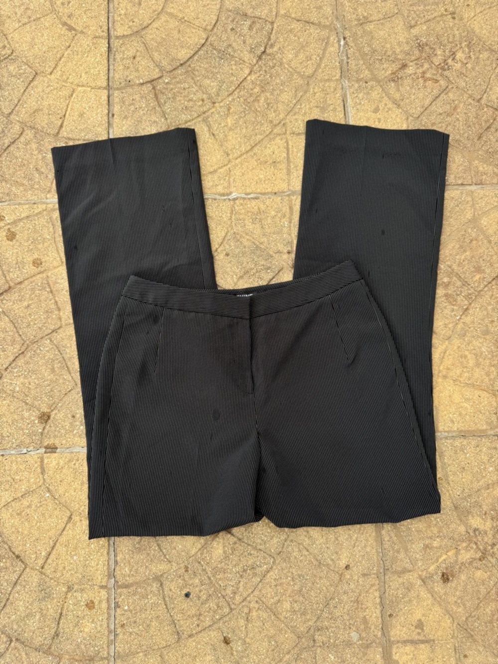 Levine Classics Black Pinstripe Dress Pants - Size 8